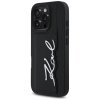 Etui Karl Lagerfeld HC Grained PU Cardslot Metal Signature do iPhone 16 Pro czarny